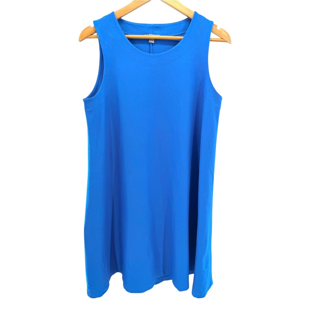 COS Cobalt Blue A-Line Tank Dress M Cotton Stretch Sleeveless Minimalist Chic